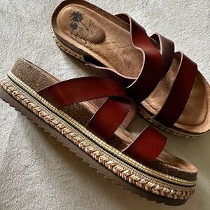 Jellypop Brown Sandals with Espadrille Platform